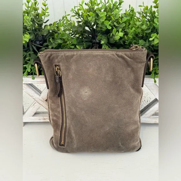COACH VINTAGE Brown / Taupe Suede Hamilton Crossbody / Slingback Bag - EUC - Picture 3 of 16